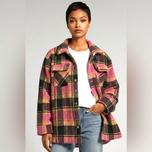 Fate Anthropologie Furry Oversized Shacket Women’s Size S